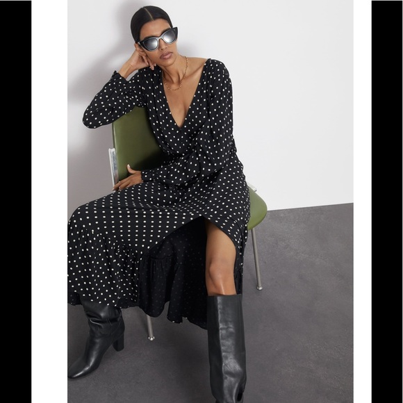 🤍 Zara Polka Dot Midi Dress 9006/164 sz Large - Picture 4 of 8